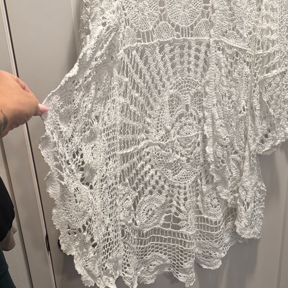🆕 Nina Leonard Bell Sleeve Open Front Crochet Cardigan. M/L. NWOT!!💥 - Picture 4 of 6